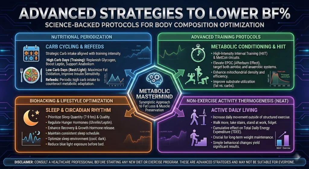 Advanced Strategies to Lower BF%-infographic