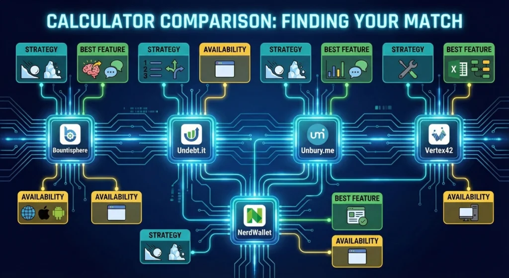 Calculator Comparison Table Finding Your Match-infographic-Debt Payoff Calculator