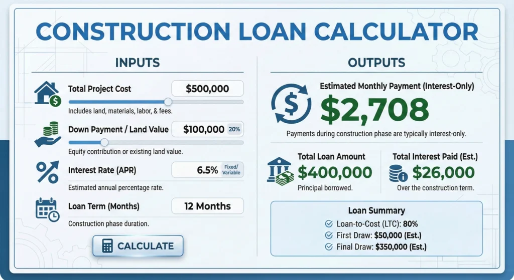 Construction Loan Calculator Your Complete Guide to Building Your Dream Home - infographic