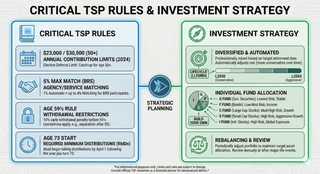Critical TSP Rules & Investment Strategy (Don't Screw This Up)-infographic