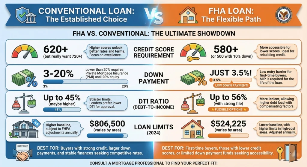 FHA vs. Conventional The Ultimate Showdown-infographic