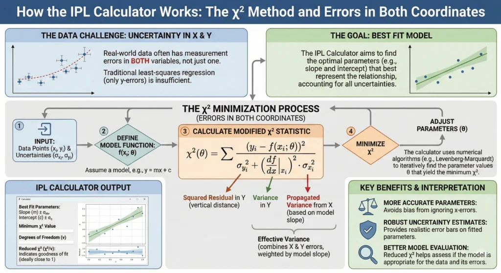 How the IPL Calculator Works The χ² Method and Errors in Both Coordinates-infographic