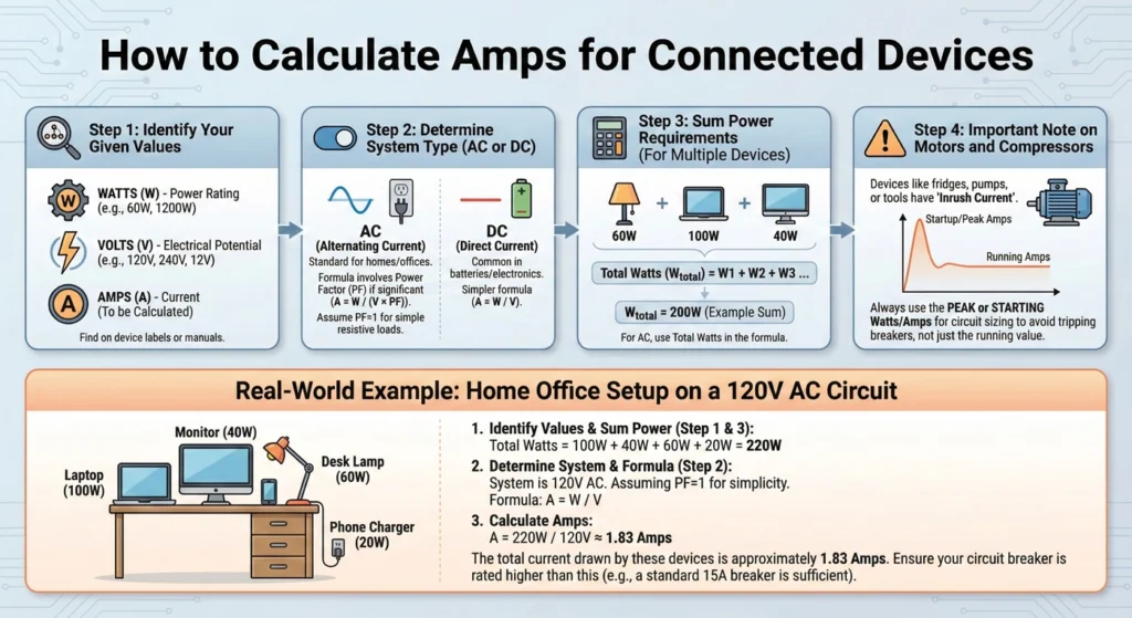 How to Calculate Amps for Connected Devices-infographic