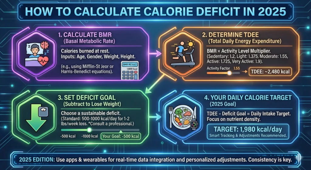 How to Calculate Calorie Deficit-infographic