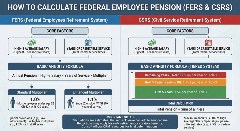 How to Calculate Federal Employee Pension-Infigraphic