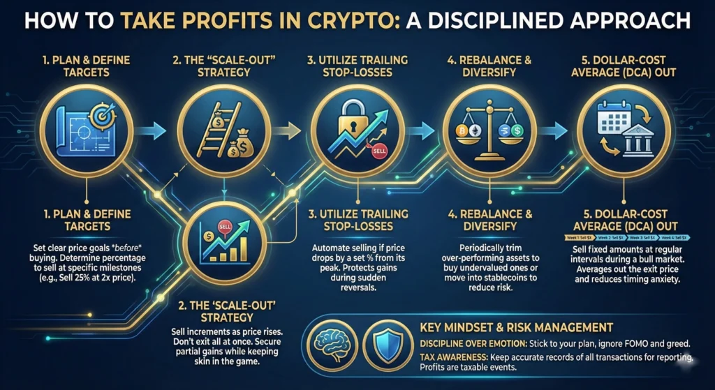 How to Take Profits in Crypto-infographic