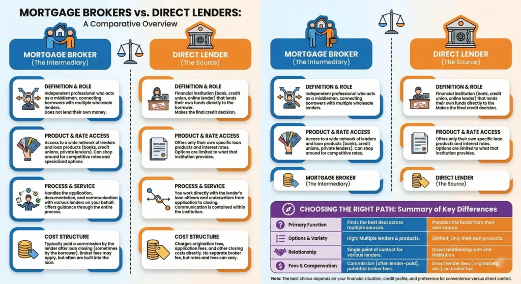 Mortgage Brokers vs Direct Lenders-inforgraphic