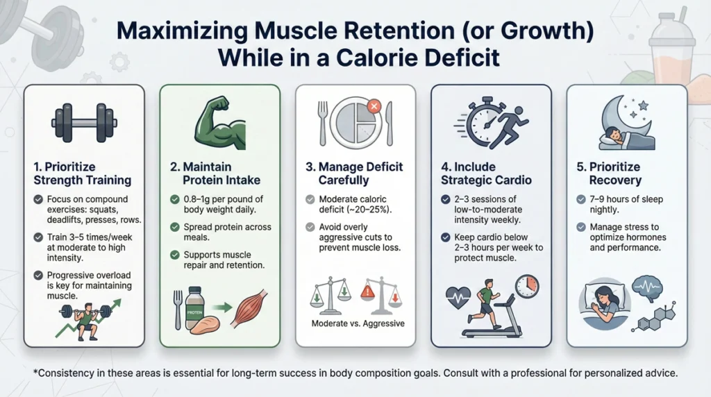 Practical Strategies How to Maximize Muscle Retention (or Growth) While in a Deficit