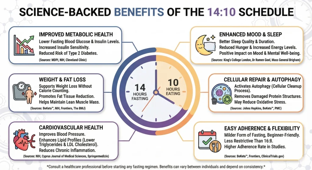 Science-Backed Benefits of the 14:10 Schedule-infographic