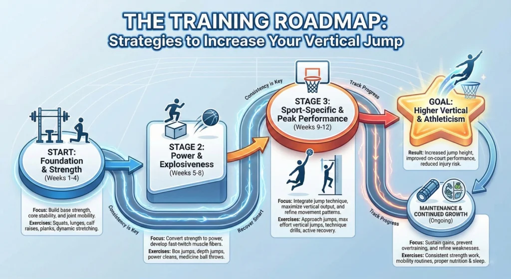 The Training Roadmap Strategies to Increase Your Vertical Jump-infographic