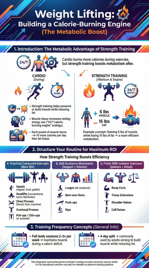 Weight Lifting: Building a Calorie-Burning Engine (The Metabolic Boost)