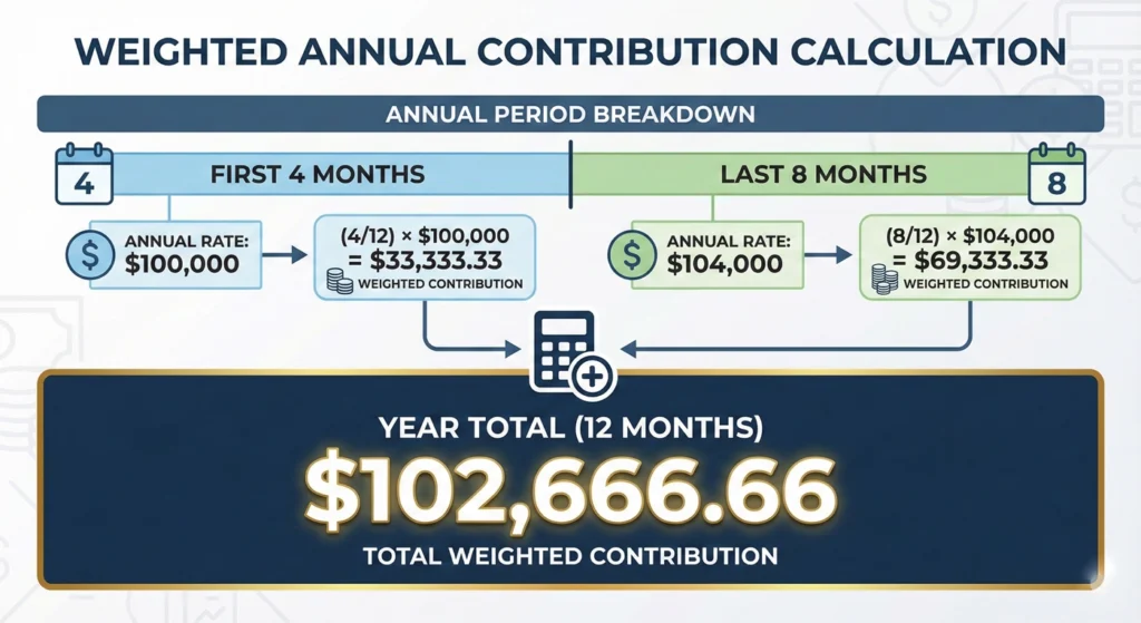 Weighted Annual Contribution Calculation-infographic