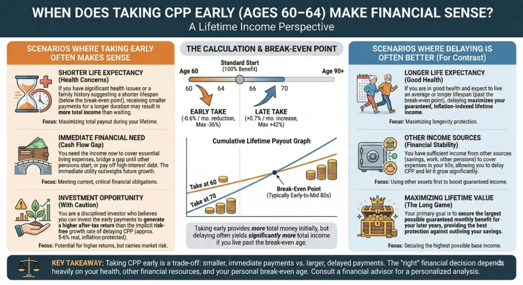 When Does Taking CPP Early Make Financial Sense-Infographic